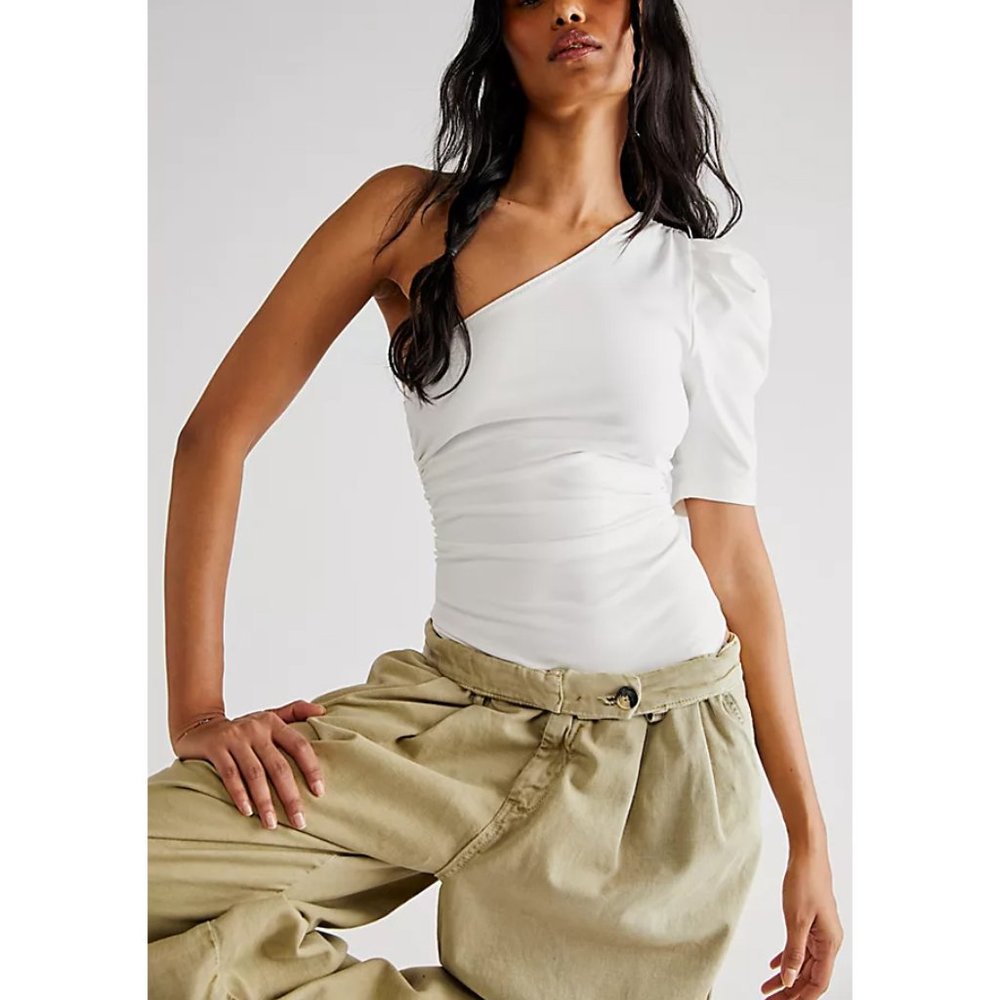 🎉LAST CHANCE🎉 FREE PEOPLE Somethin Bout You Solid Bodysuit / Ivory - Picture 6 of 10